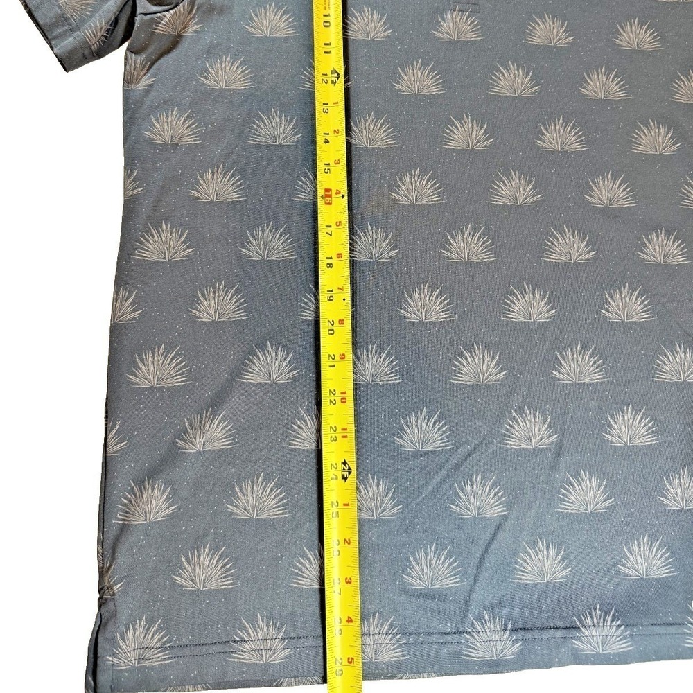 TravisMathew Polo Shirt Mens L Blue Agave Print Short Sleeve Performance EUC - Picture 9 of 9